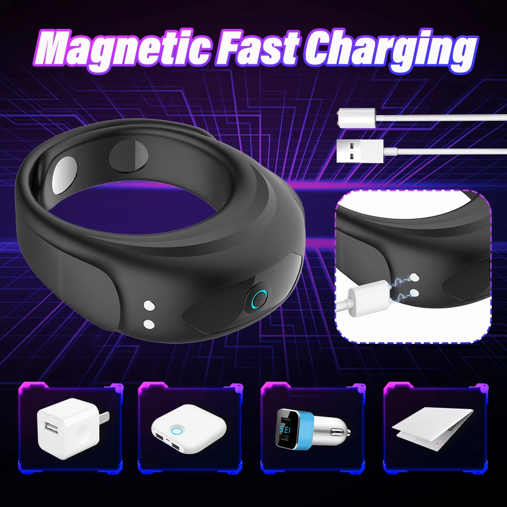 Adjustable Male Penis Cock Rings Vibrator Lock Delay Ejaculation Cockring Vibrators Couples Ring Chastity Belt Sex Toy For Men