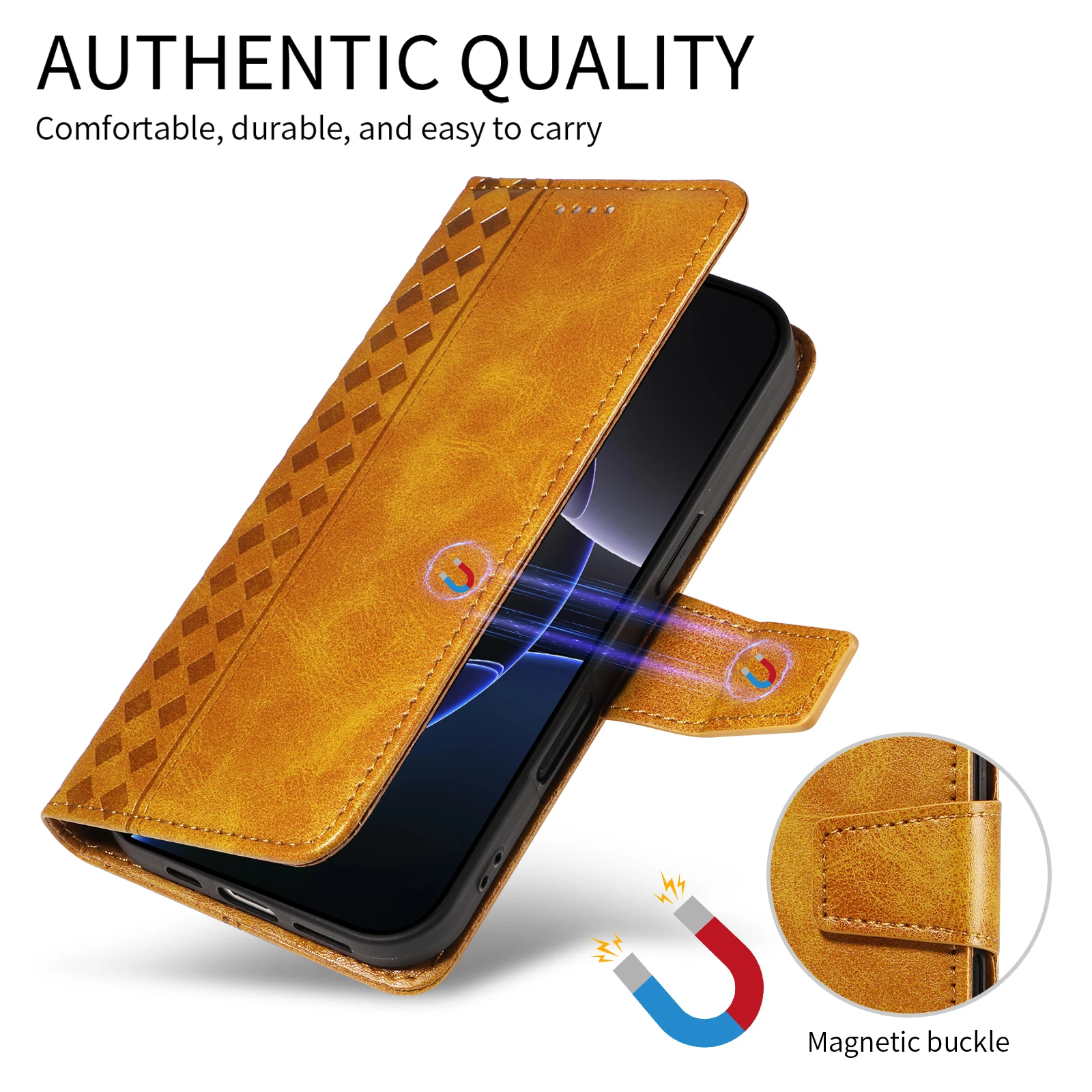 Sleek Synthetic Leather Wallet Phone Case
