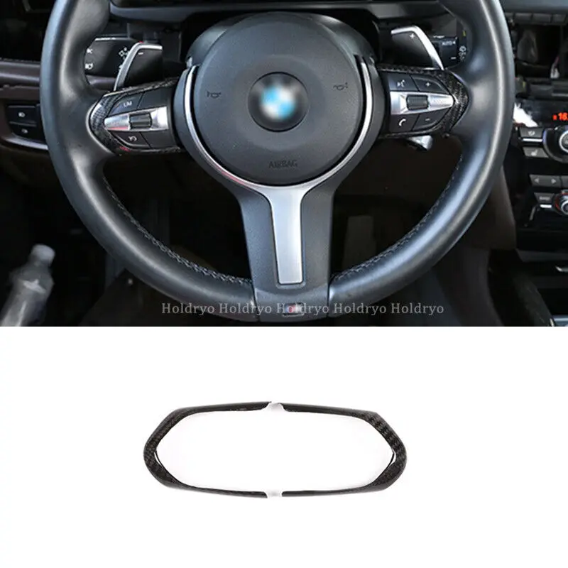 

Dry Carbon Fiber Steering Wheel Trim Cover For BMW 1 3 Series M3 M4 M5 X1 X2 X5