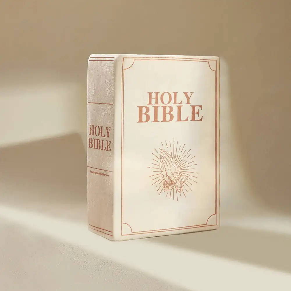 Plush Toy Matthew 6 Bible Plush Throw Pillow with holly bible book that opens christian