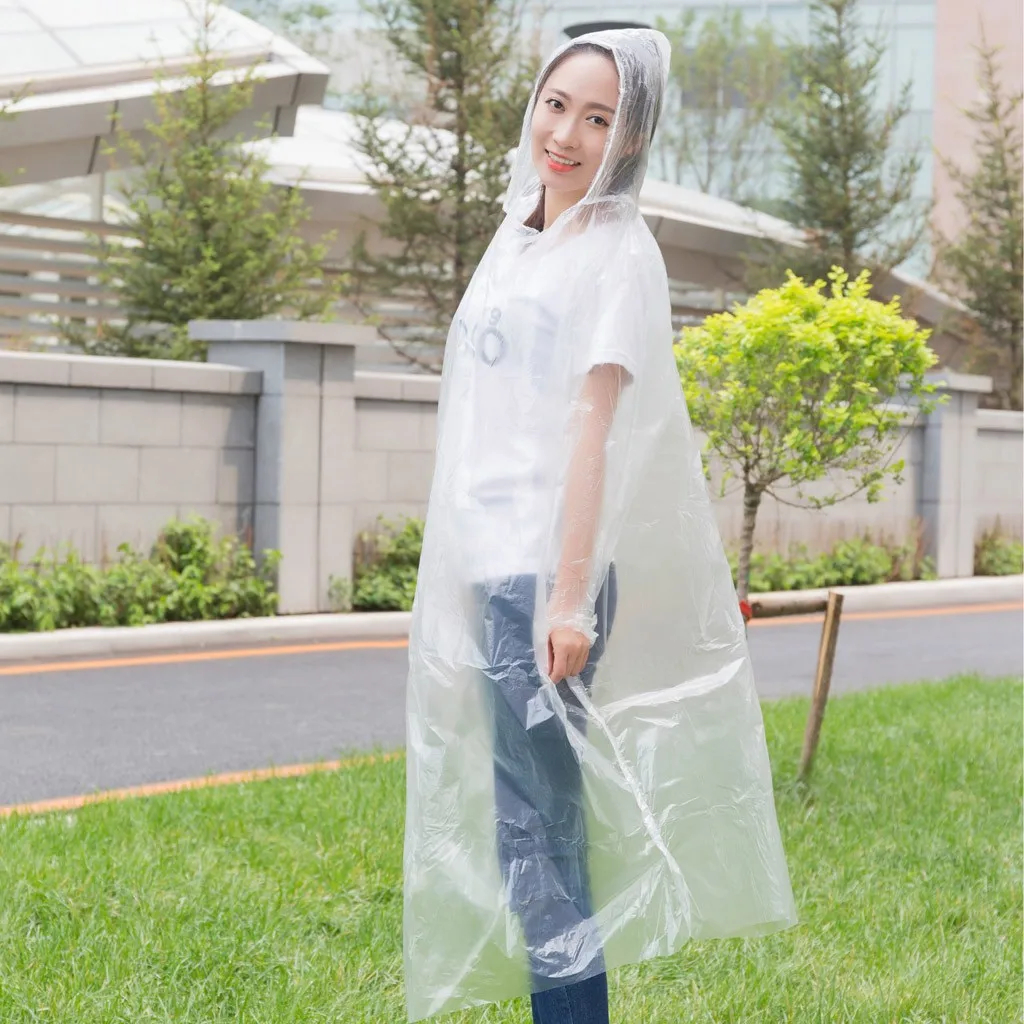 Outdoors Portable Disposable Raincoat Emergency Waterproof Adult Rain Coat Hooded Unisex Universal Women/Men Rain Poncho raincoat poncho