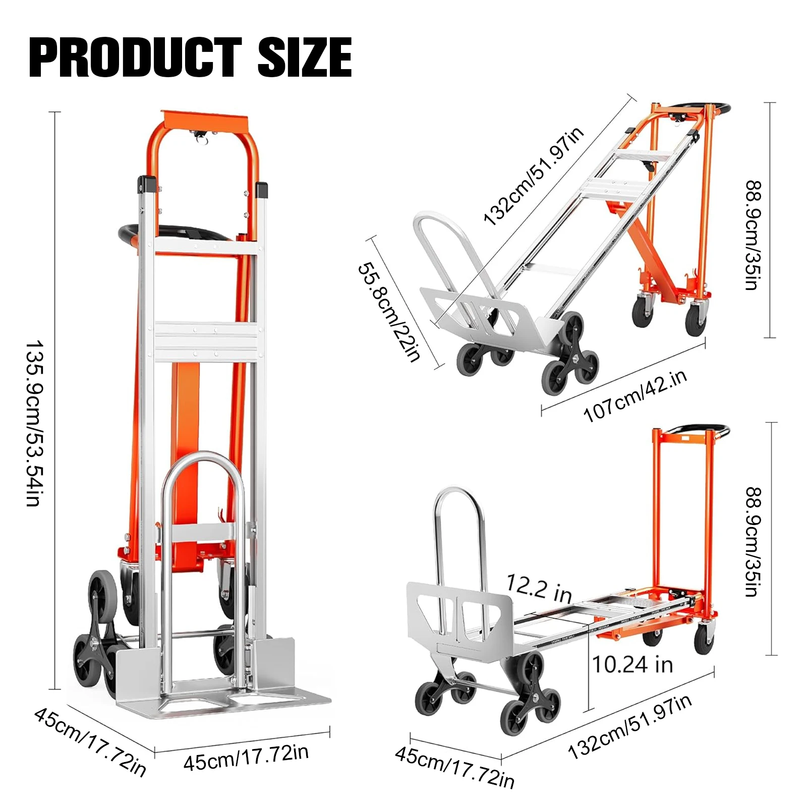 Aluminum Stair Climbing Cart with Wheel for Warehouse Moving