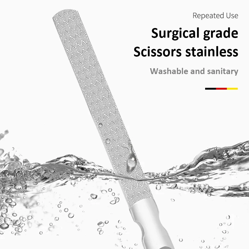 1Pcs Stainless Steel Nail File Double Sided Manicure Pedicure Grooming For Professional Finger Toe Nail Care Tools