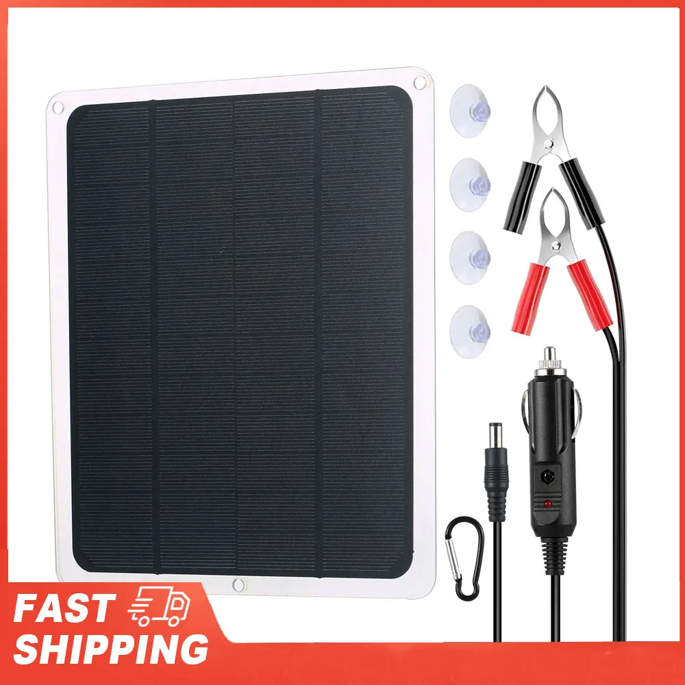 Kit de charge de maintien de panneau solaire étanche 12V, chargeur de batterie solaire, entretien pour voiture, automobile, moto, bateau