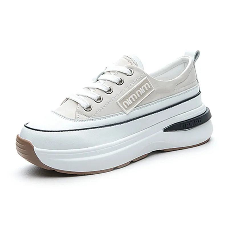 

2023 New Summer And Autumn Breathable Inner Heightened Fashion Casual Single Shoe Muffin Bottom Women's Shoe Trend