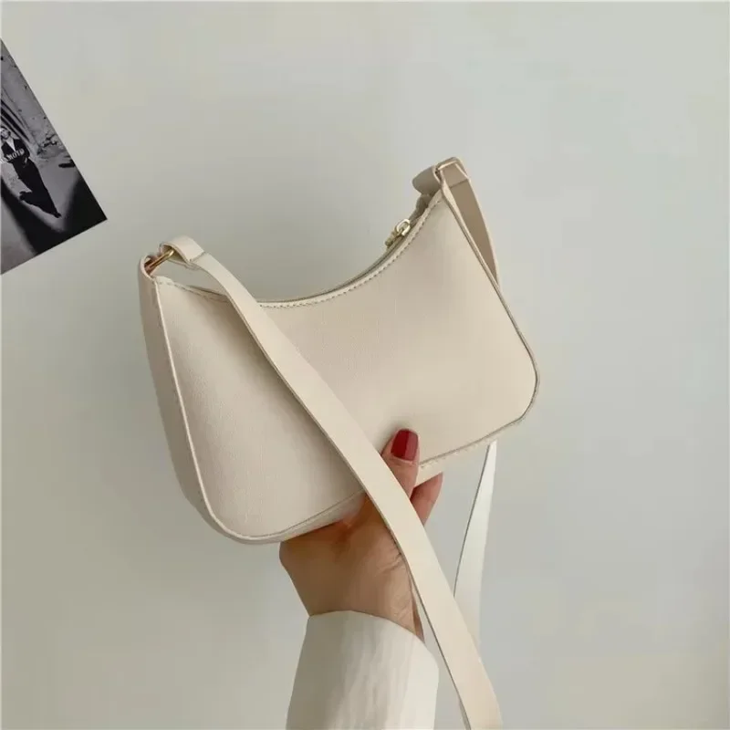 Vegan Leather Shoulder Bag for Women 2025, RFID Blocking Retro Mini Square Purse, Elegant Solid Color Crossbody Bag Daily Use