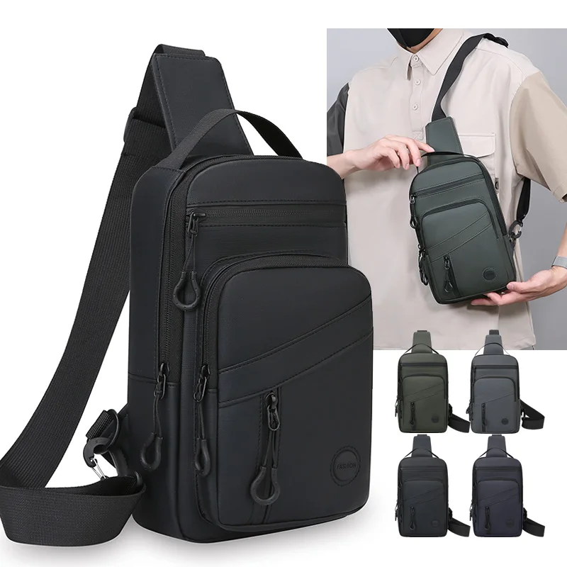1 durable and wear-resistant chest bag - portable, crossbody bag, suitable for outdoor hiking, cycling, and trekking - adjustabl