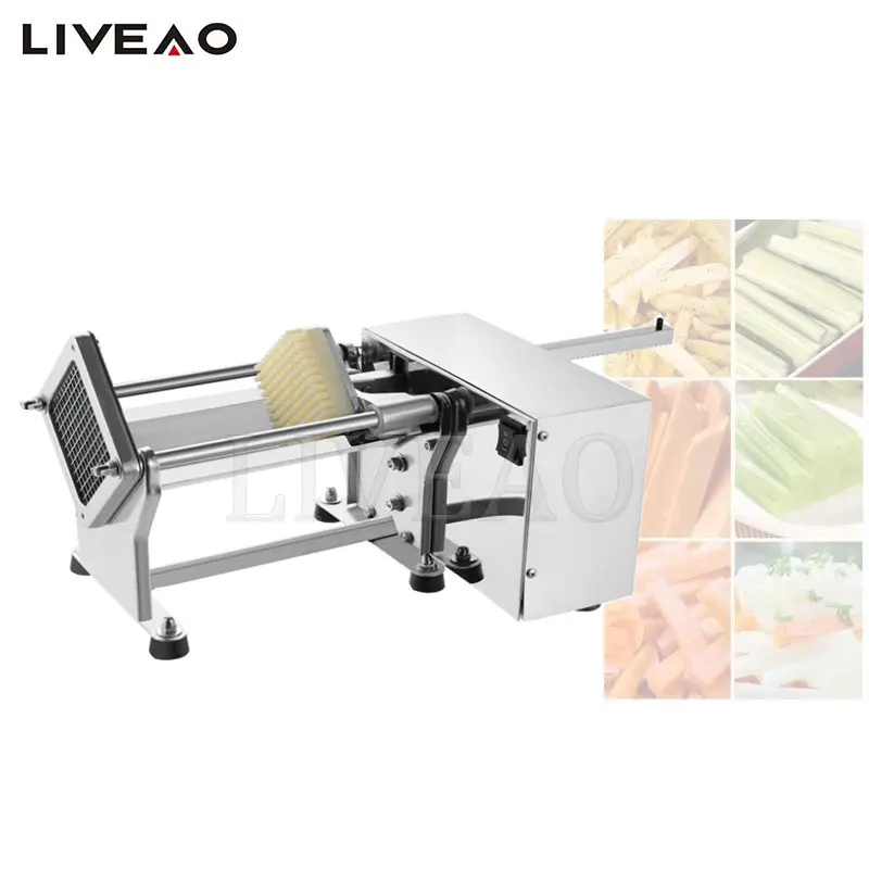 Stainless Steel Electric Potatoes French Fries Cutter Slicer Cut Vegetables Cucumber Carrots Cutting Machine images - 6