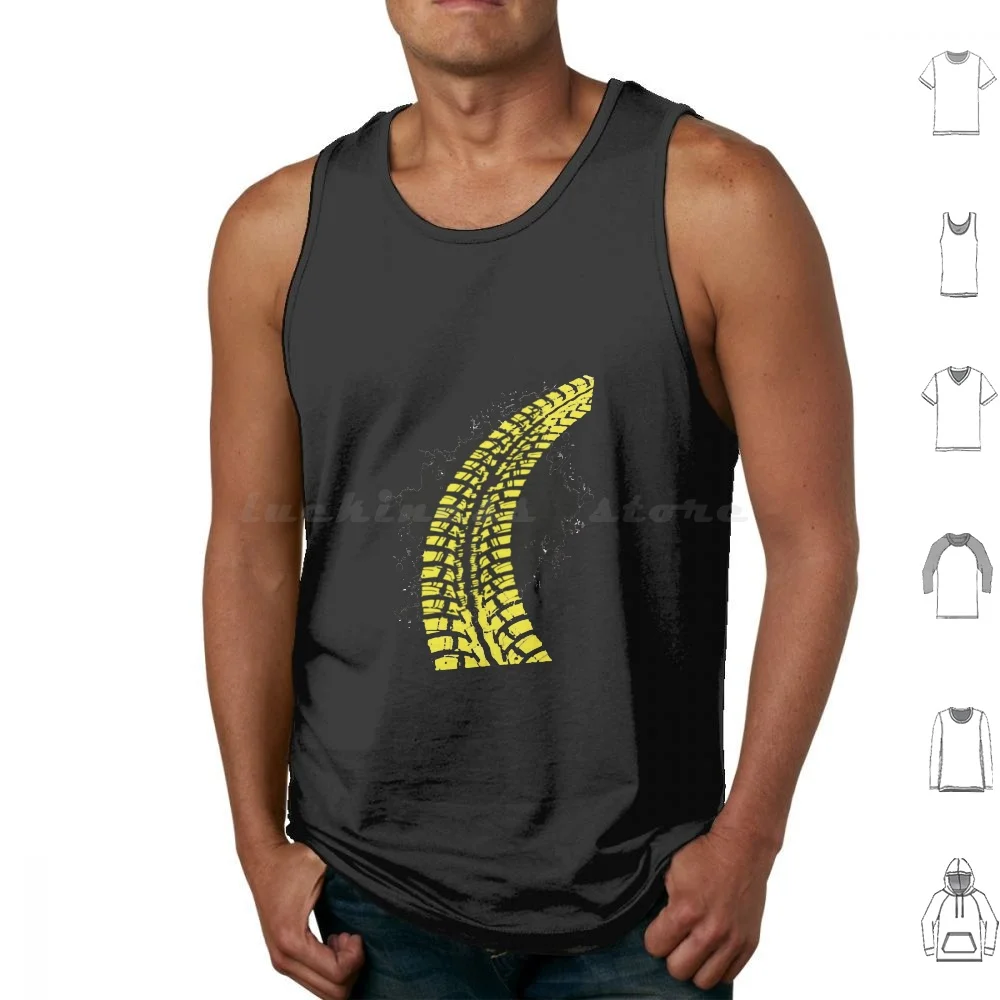 Tire Track Tank Tops Print Cotton Motorcycle Car Tires Motor Car Tire Track Race Truck Racing Tuning Track
