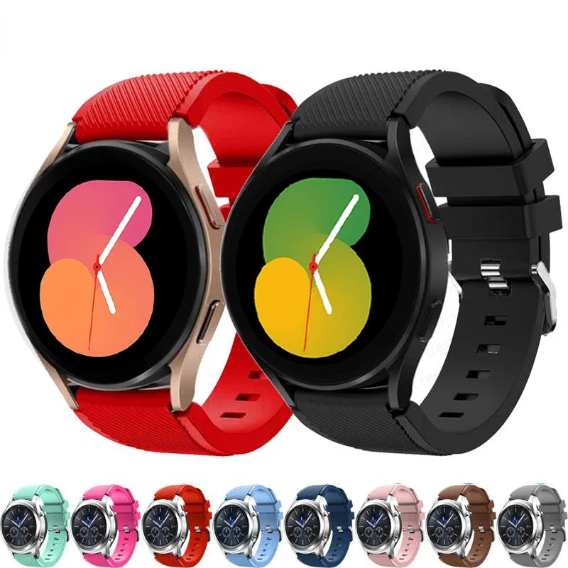 

20 22mm Silicone Strap for Samsung Galaxy Watch 5/5 pro/4 40 42 Classic/46mm/3/active 2/s3 bracelet Huawei GT/2/GT2/3 Pro Band