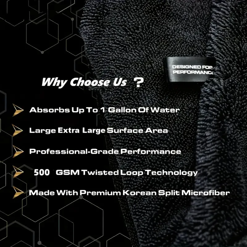 Dark gray car microfiber towel, oversized strong absorbent car wash cloth, high-efficiency cleaning wipe cloth