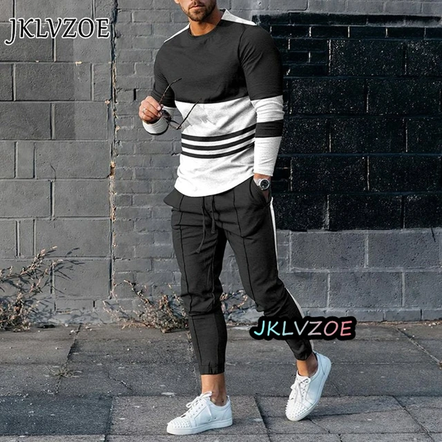 Chándal De Manga Larga Para Hombre, Conjunto De Camiseta Y Pantalones Con  Estampado Harajuku, Sudadera De Chándal, Jersey, Ropa Oversized, 2023 -  Conjuntos Para Hombre - AliExpress