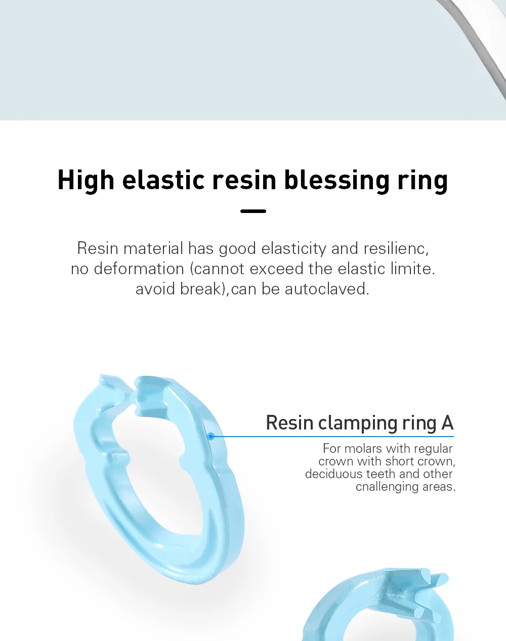 4 Teile/satz AZDENT Dental Harz Spann Ring Separator Ring Schnitt Konturierte Matrizen Halter Feste Klemme Autoklavierbar – Detail 3