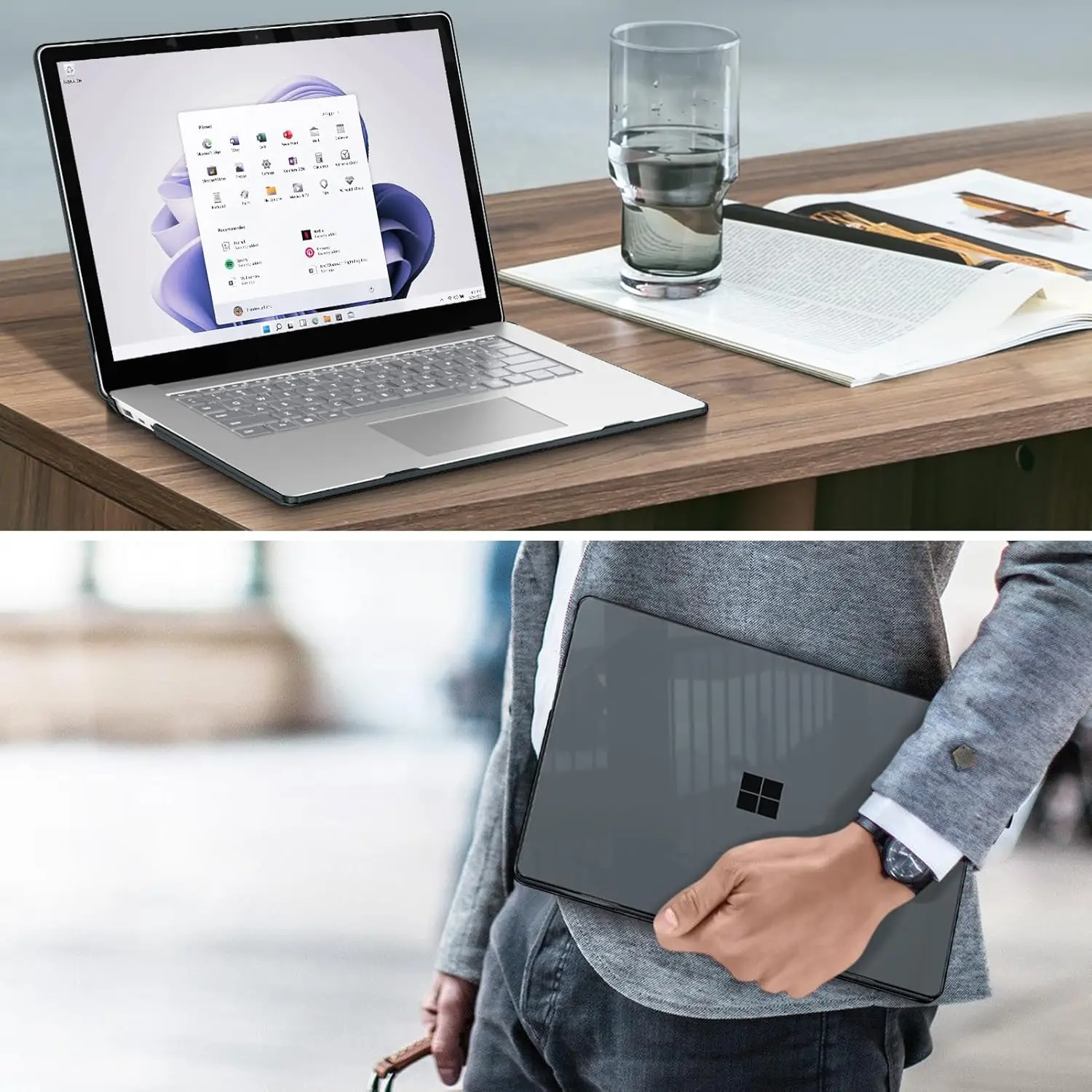 Elegant Alcantara Laptop Sleeve - Fits 13.5 Devices