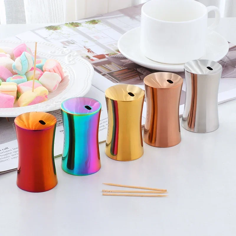 1pcs Stainless Steel Toothpick Box Mini Toothpick Holder Metal Household Table Dispenser Kitchen Accessories