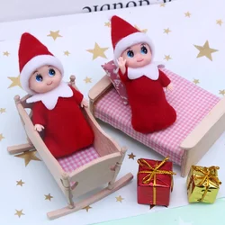 1 Pcs Little Christmas Elves Red Elf Doll Twins Baby Doll Elf for Xmas New Year Advent Calendars and Christmas Stocking Stuffer