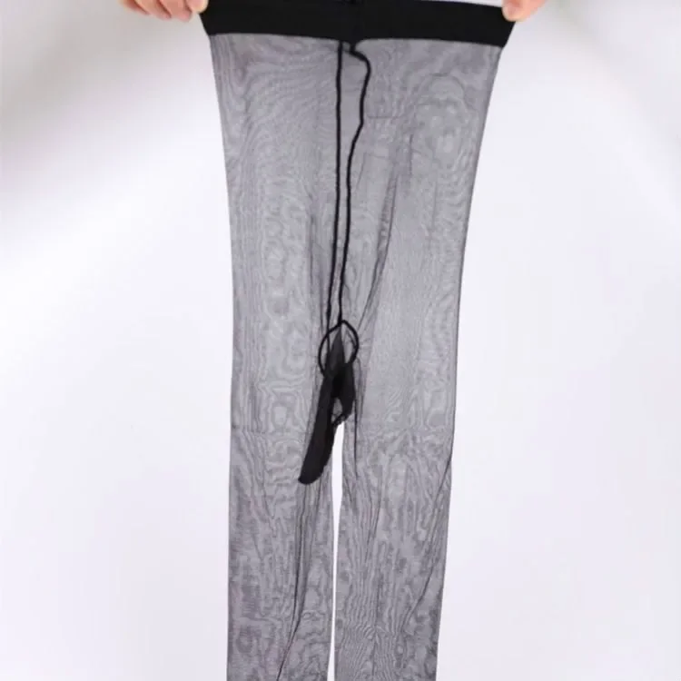Fashion Ultra-thin Men's Seamless Short Pantyhose JJ Cover Silk Stockings Man Tights Guy Funny Sex Product Fit Weight XS-S