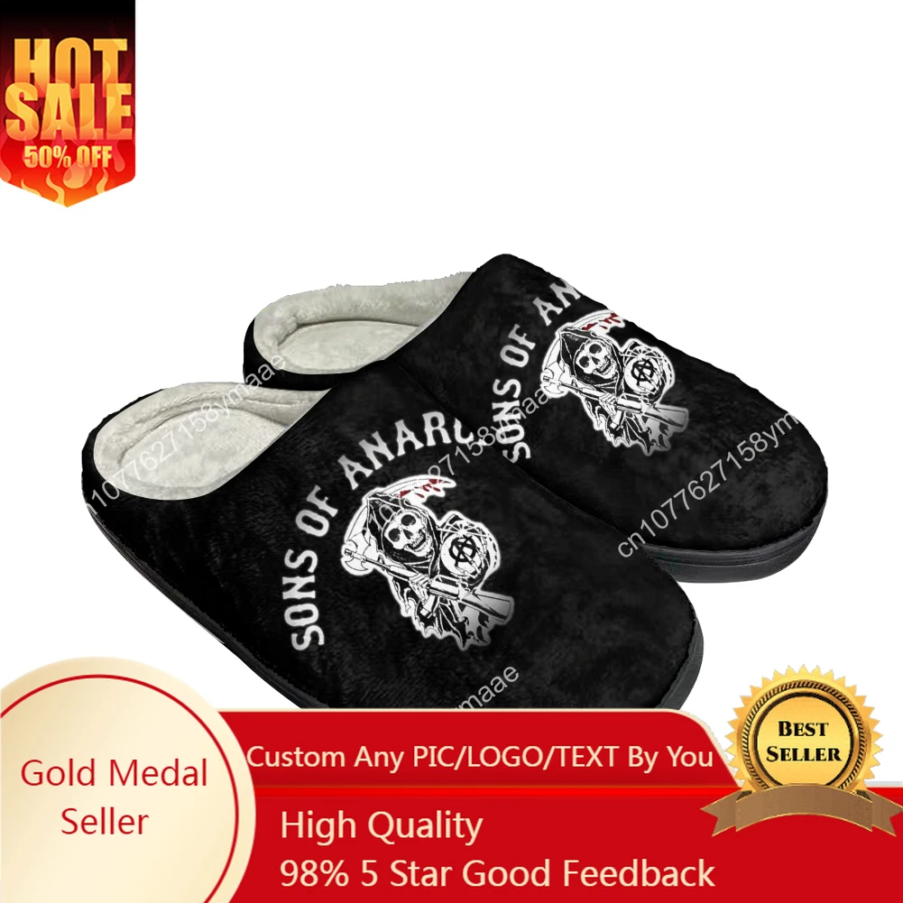 Hot Sons of Anarchy Fashion Cotton Custom Slippers Mens Womens Sandals Plush Casual Keep Warm Shoes Thermal Comfortable Slipper