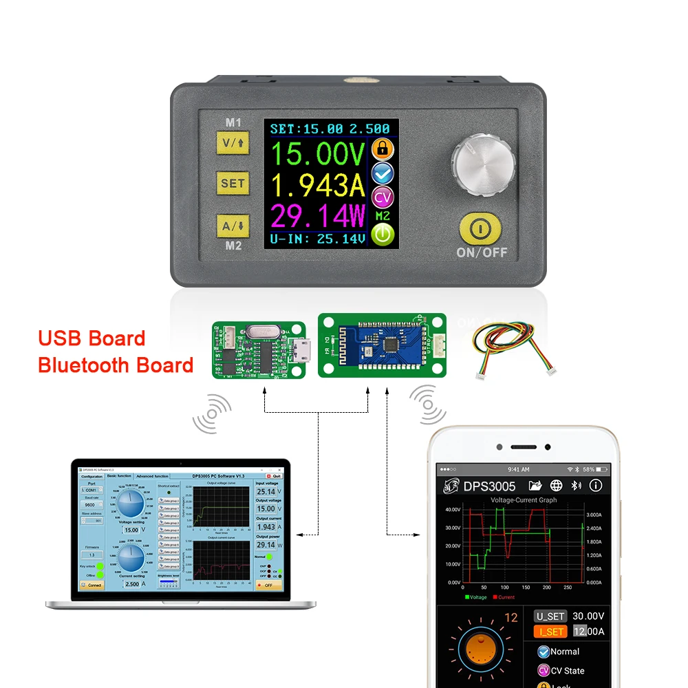 DC Power Supply Converter RD DPS3005 Communication Constant Voltage current Step-down Power Supply module DC to DC converter LCD voltmeter 30V 5A