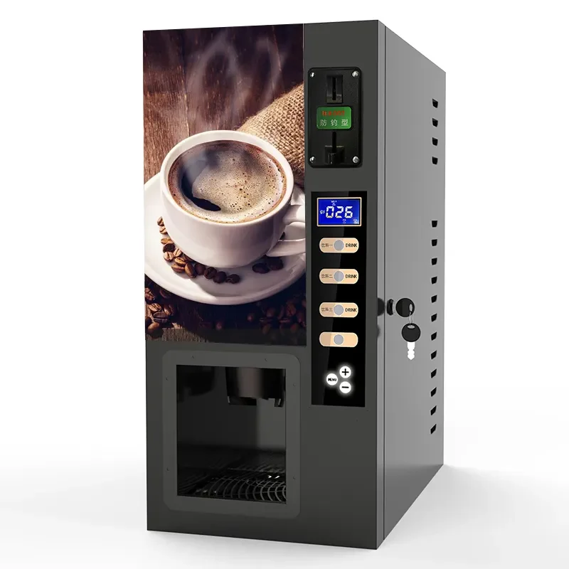 

Commercial Coffee Vending Machine Fully Automatic Coin Payment System Beverage Drink Dispensers Instant Coffee Maker Machine