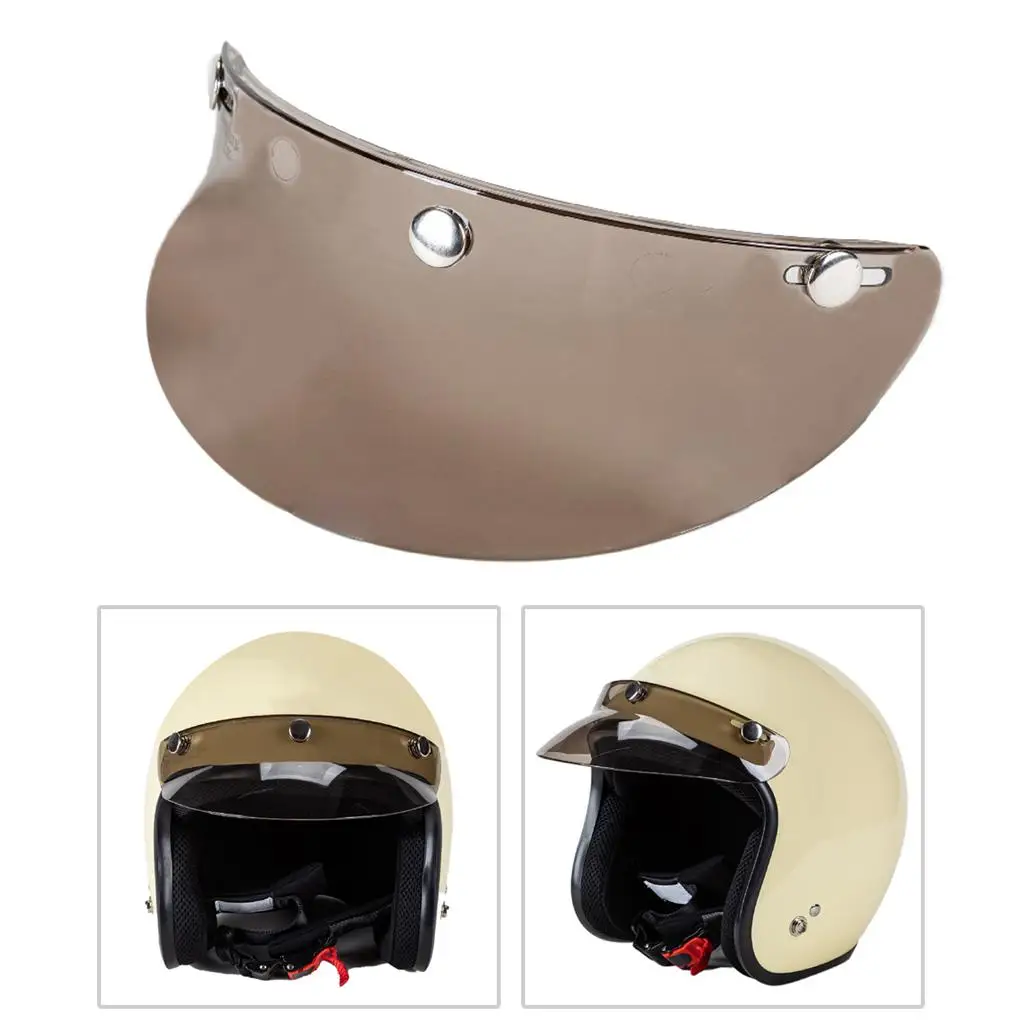 Retro 3 Snap Motorcycle Helmet Visor Peak Protector Cover