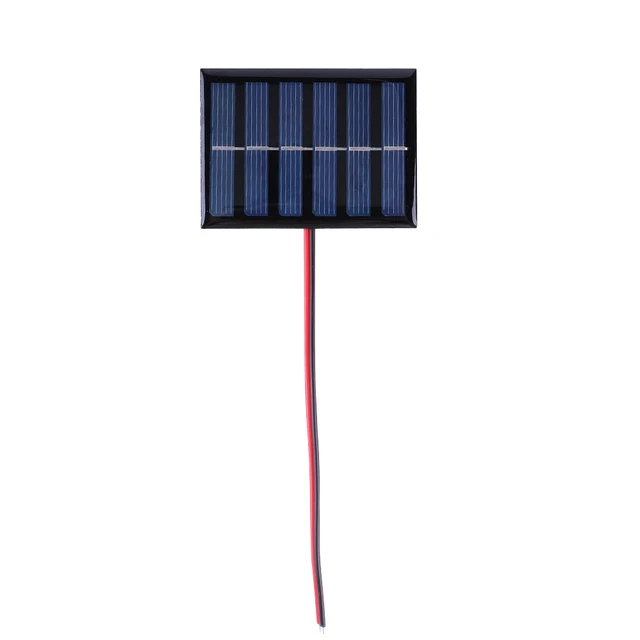 1/2 Pcs Mini Small Solar Panel Module 100MA 1W 3V DIY Polysilicon Solar Epoxy Cell Charger with Cable for 2-3V Battery Charging 4