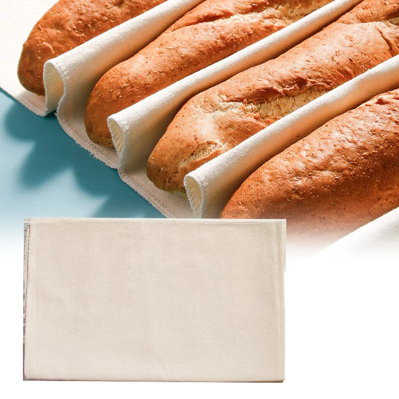 Fermented Cloth Dough Bakers Pans Bakers Dough Couche Pure Cotton Pastry Proofing Cloth for Baking French Bread Baguettes Loafs