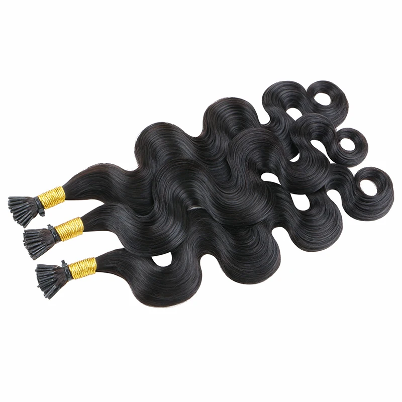 Remy Body Wave Nail Tip Hair Extensions 14-30inch Fusion Human Hair Extensions #4 Pre Bonded Keratin I Tip Vrigin For Women