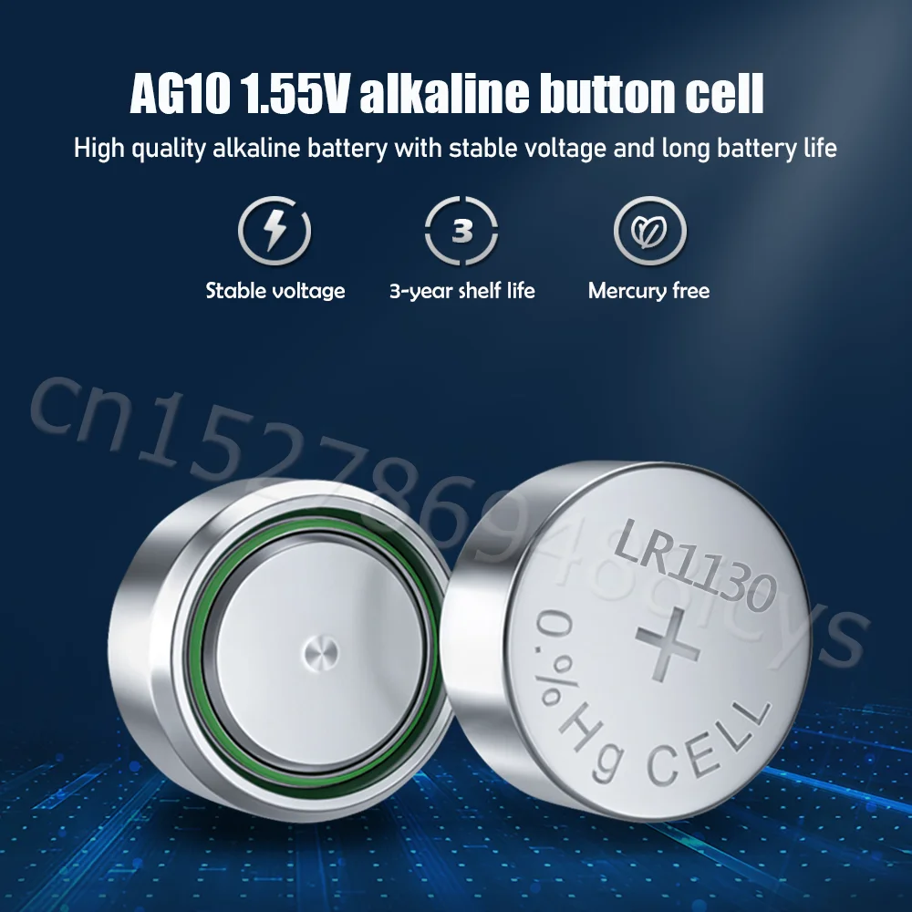 Pile de montre alcaline AG10 200 V, pile bouton pour horloge, échelle  d'appareil photo, LR1130, 389A, 1.55, 189, SR54, LR54, L1131, SR1130SW,  50-389 pièces - AliExpress