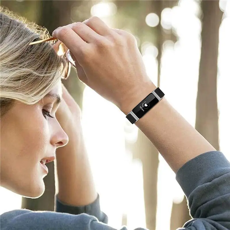 안정적인 성능-2X 스마트 시계 밴드(Fitbit Inspire 2/Inspire HR용), 탄성 조절 가능 소프트 스트랩 손목밴드 교체 B