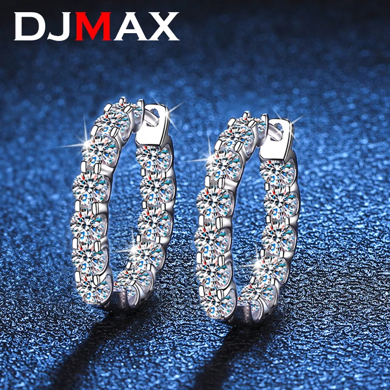 DJMAX925SilverPlatePt950InlaidDColor24CarataPairMoissanite