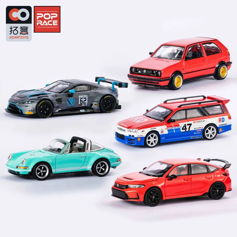 Xcartoys POP RACE 1:64 Porsche 964 997 Nissan Skyline Aston Martin  Alloy Diecast Car Model Toy Christmas Gift TSM Model MINIGT 3
