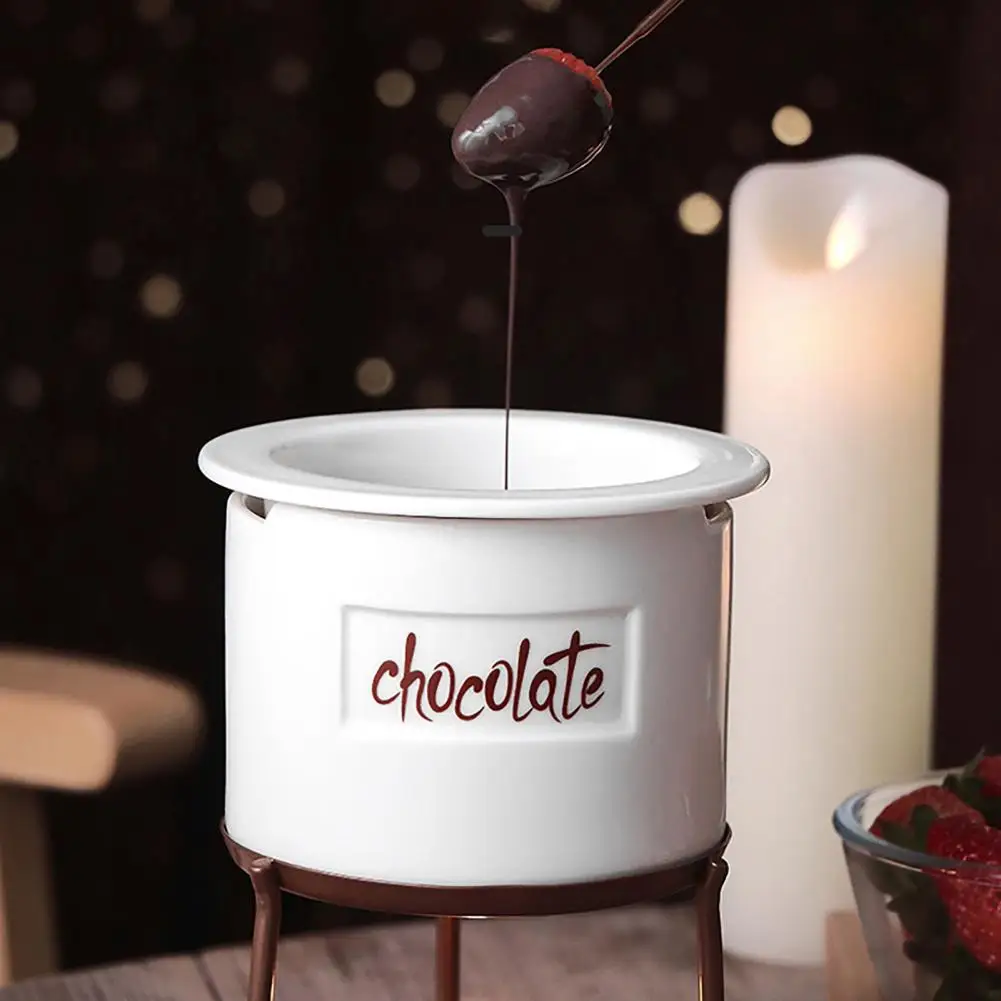 1 Set Chocolate Melting Pot Non-stick Corrosion Resistant Chocolate Cheese Melting Pot Fondue Set