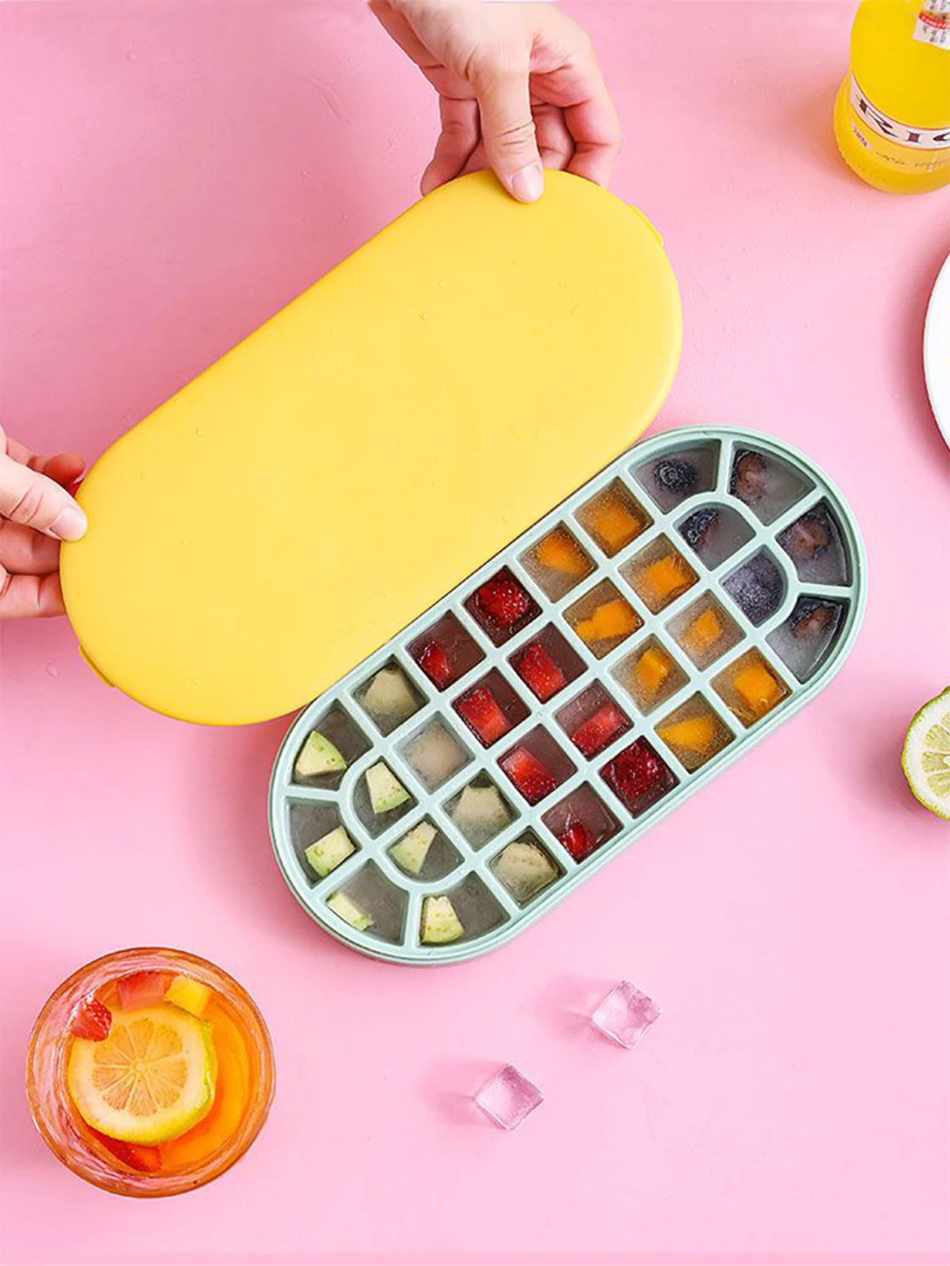 1PC Ice Cube Tray Silicone Ice Tray 32 Ice Cube Molds with Lids Ice Cube Molds for Chilling