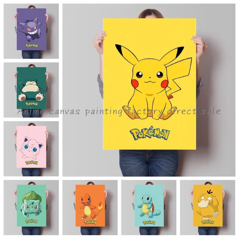 

Anime Pokemon Pikachu Squirtle Charizard Poster HD Canvas Painting Home Modern Living Room Painting Wall Art Decoration Painting