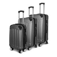 Ensemble de bagages Comanlai - Ensemble de valises à roulettes trois pièces gris foncé - Doté d'une conception à double roulettes et de serrures TSA pratiques 2