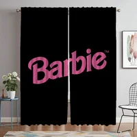 Shades Barbie Blackout Curtain for Room 2 Panel Curtains for Bedroom Partition Halloween Decoration Living Kitchen Elegant Child 1