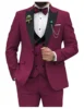 Slim Fit Men Suits Double Groom Formal Business Male Blazer Set Peak Lapel Party Wedding Tuxedo (Jacket+Vest+Pants) 5