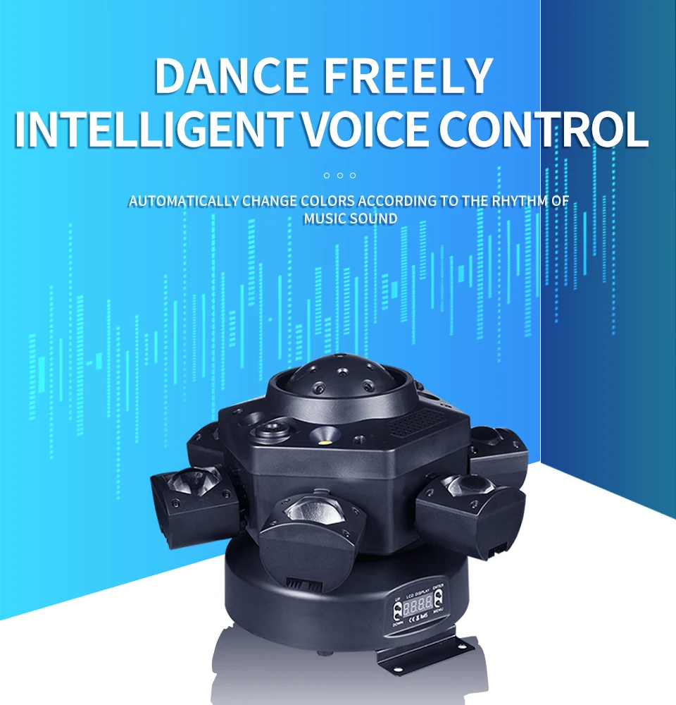 120W RGBW 6 Moving Head Beam Laser Light Led Six Arm Matrix Laser DMX512 Stage S