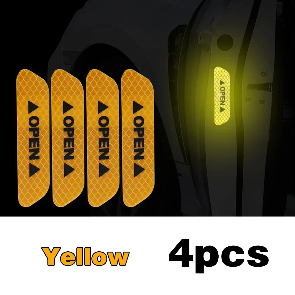 4PCS Reflektierende Auto Tür Aufkleber Sicherheit Öffnung Warnung Reflektor Bänder Aufkleber Reflektierende Außen Auto Aufkleber Auto Zubehör – Detail 9