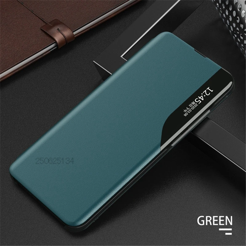 Leather Magnetic Smart Window Flip Case with Enhanced View