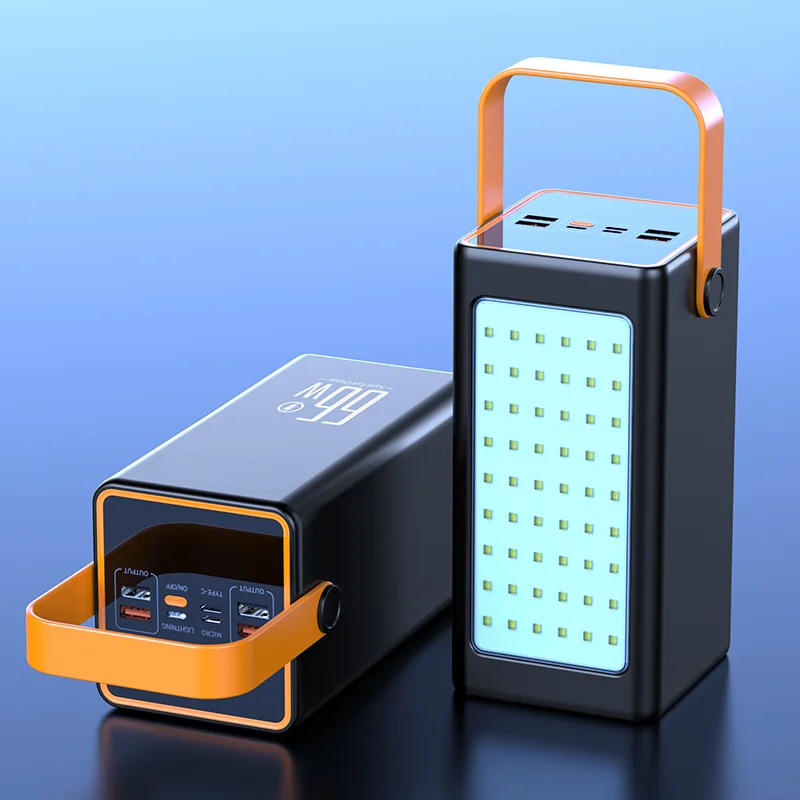 

High Capacity Power Bank 200000mAh 66W Fast Charger Powerbank for IPhone Laptop Batterie Externe LED Camping Light Flashlight