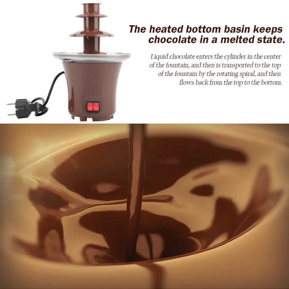 Creative Chocolate Fountain Fondue Waterfall Hotpot Machine Wedding Heating Melts for Household Party Christmas