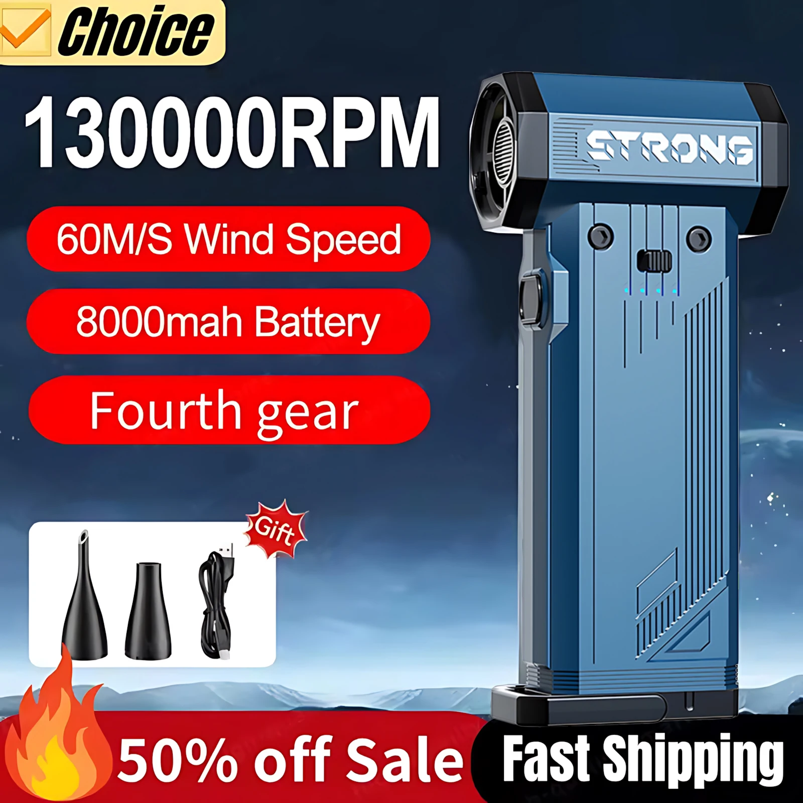 New 350000RPM Turbo Jet Blower Powerful Air Blower Brushless Motor Thrust Turbo Fan 8000mAh Souffleur Air Puissant Car Blower