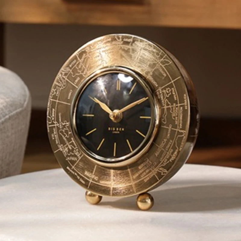 Retro Table Clock Luxury Table Decoration Desk Clock Living Room Elegant Desktop Clocks Bedroom Decor Watch Aesthetic Ornaments