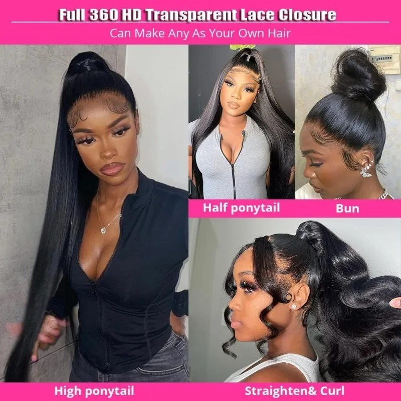 360 Lace Frontal Body Wave Human Hair Brazilian Remy 100% Human Hair For Woman High Quality Transparent Lace Frontal Daily Use