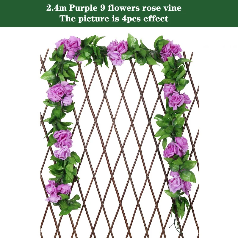 Silk Artificial Rose Vine Hanging Garland for Elegant Wall and Home Decoration