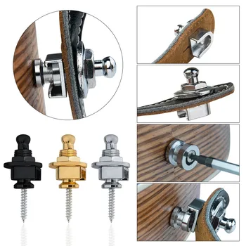 2Pcs Guitar Bass Strap Lock Skidproof StrapLock Locking Pegs Pins,Guitar Strap Buttons Pins Metal End Guitar Accessories(M-size)