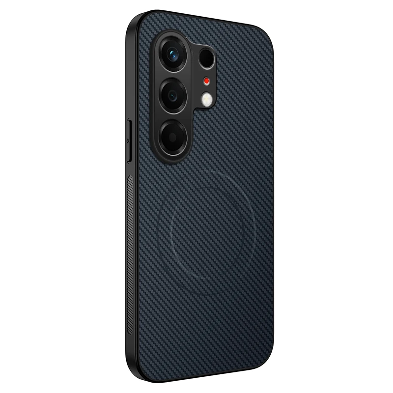 Carbon Fiber Magnetic Silicone Protective Back Case Cover