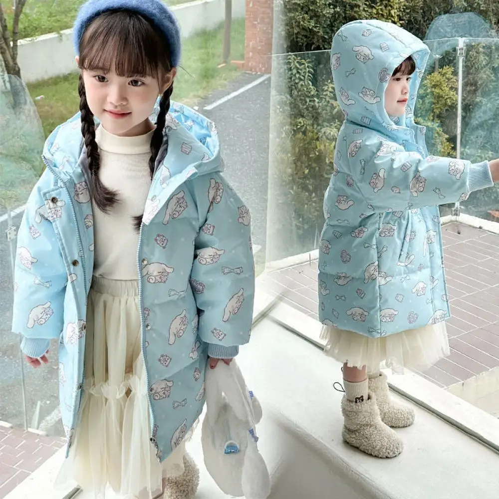 

Anime Sanrio Kuromi Girls Down Coat Cinnamoroll Kids Down Jacket My Melody Duck Down Down Puffer Winter Children's Clothing